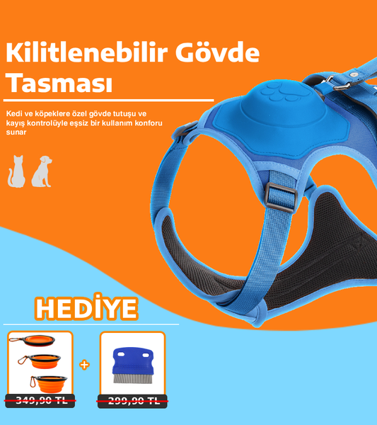 Kilitlenebilir Gövde Tasması (Kedi / Köpek) Petivio